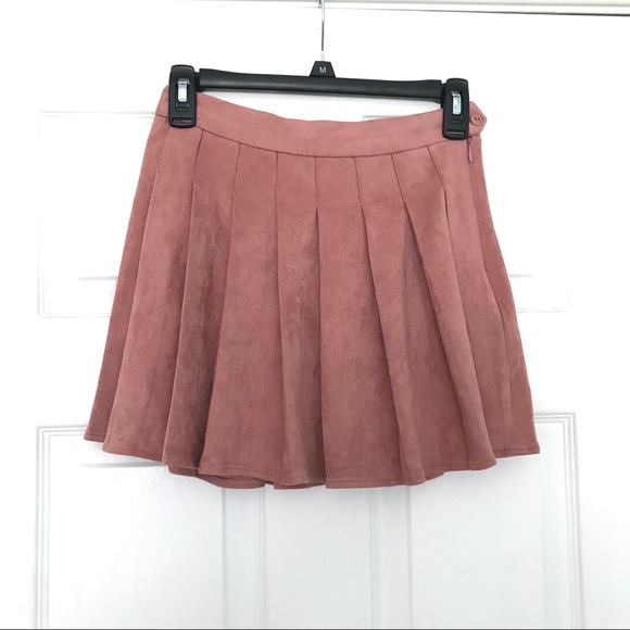 Forever 21 Dresses & Skirts - F21 pink suede tennis skirt y2k